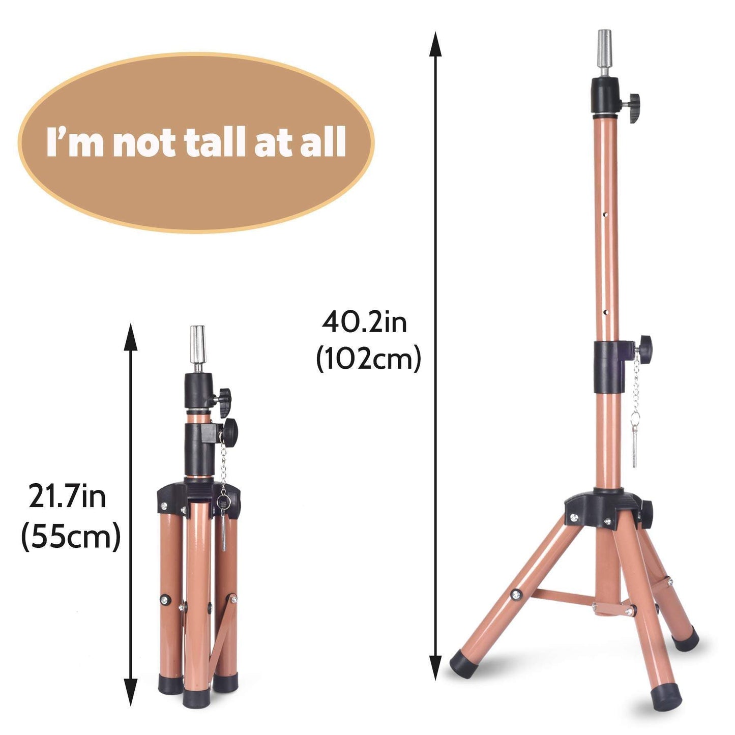 Wig Stand | Tripod Mannequin Head Stand | Adjustable Heavy Duty | 40 Inches | sanjiaojia | Apn Faith