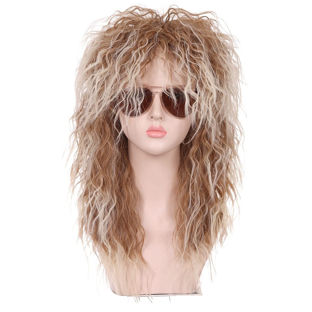 Golden | Men's 80'S Rocker Wig | Long Curly | Apn Realway